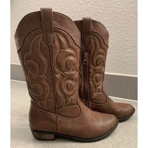 Cat & Jack Size 3 Girls Cowboy Boots/Montana Brown
